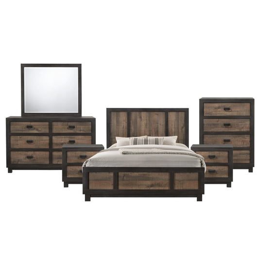 Picket House Furnishings - Harrison Queen Panel 6Pc Bedroom Set in Walnut - HG100QB6PC veiw 1