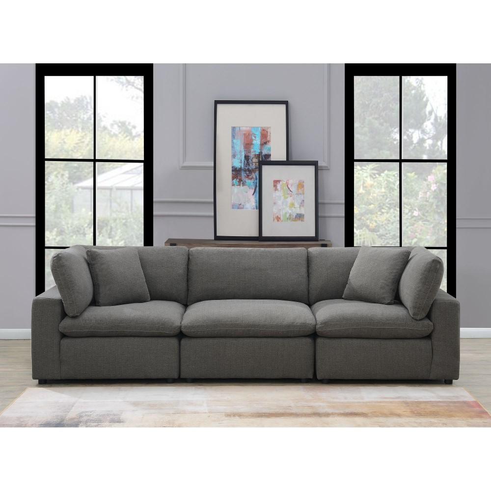 Picket House Furnishings - Haven 3pc Sectional Sofa In Charcoal - UCL30573PC veiw 6