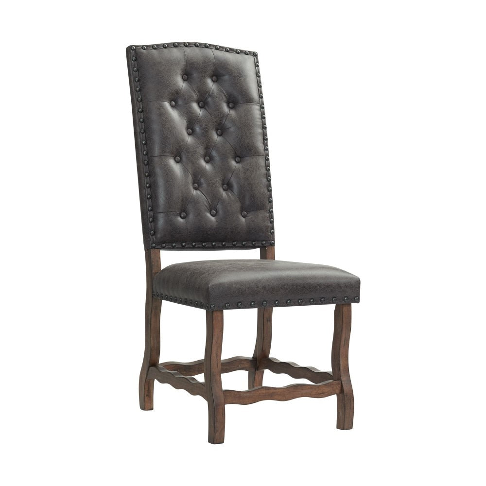 Picket House Furnishings - Hayward Tufted Tall Back Side Chair in Walnut (Set of 2) - DGC500CLSC veiw 2