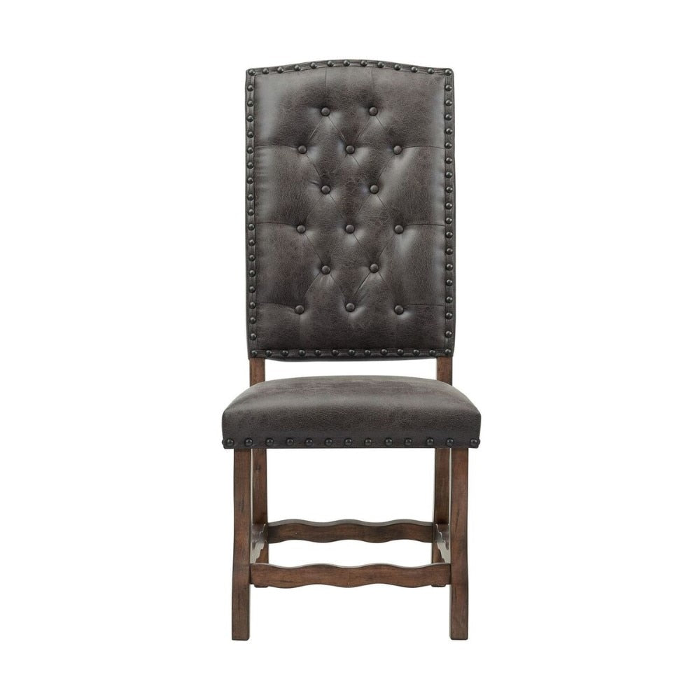 Picket House Furnishings - Hayward Tufted Tall Back Side Chair in Walnut (Set of 2) - DGC500CLSC veiw 3