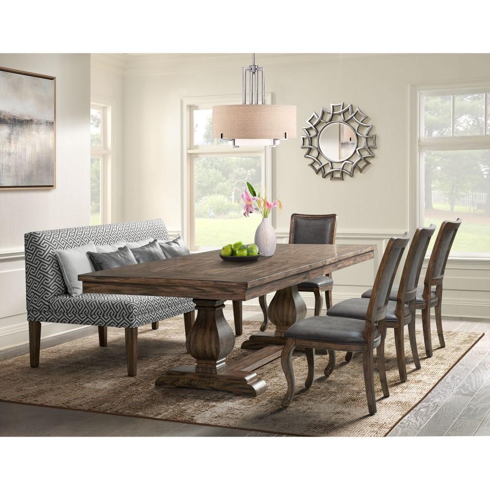 Picket House Furnishings - Hayward Upholstered Dining Settee in Walnut - DGC530SF veiw 8