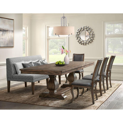 Picket House Furnishings - Hayward Upholstered Dining Settee in Walnut - DGC530SF veiw 8