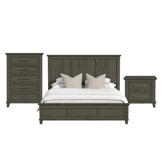 Picket House Furnishings - Henrik King Panel 3PC Bedroom Set in Grey - B-13030-3-KB-3PC view 1