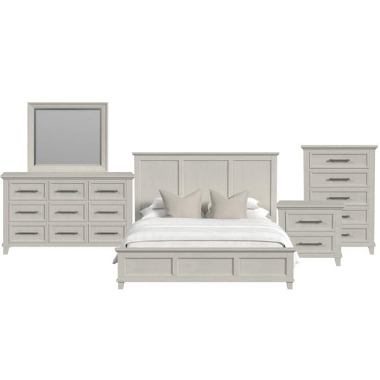 Picket House Furnishings - Henrik King Panel 5PC Bedroom Set in Ivory - B-13030-7-KB-5PC view 1