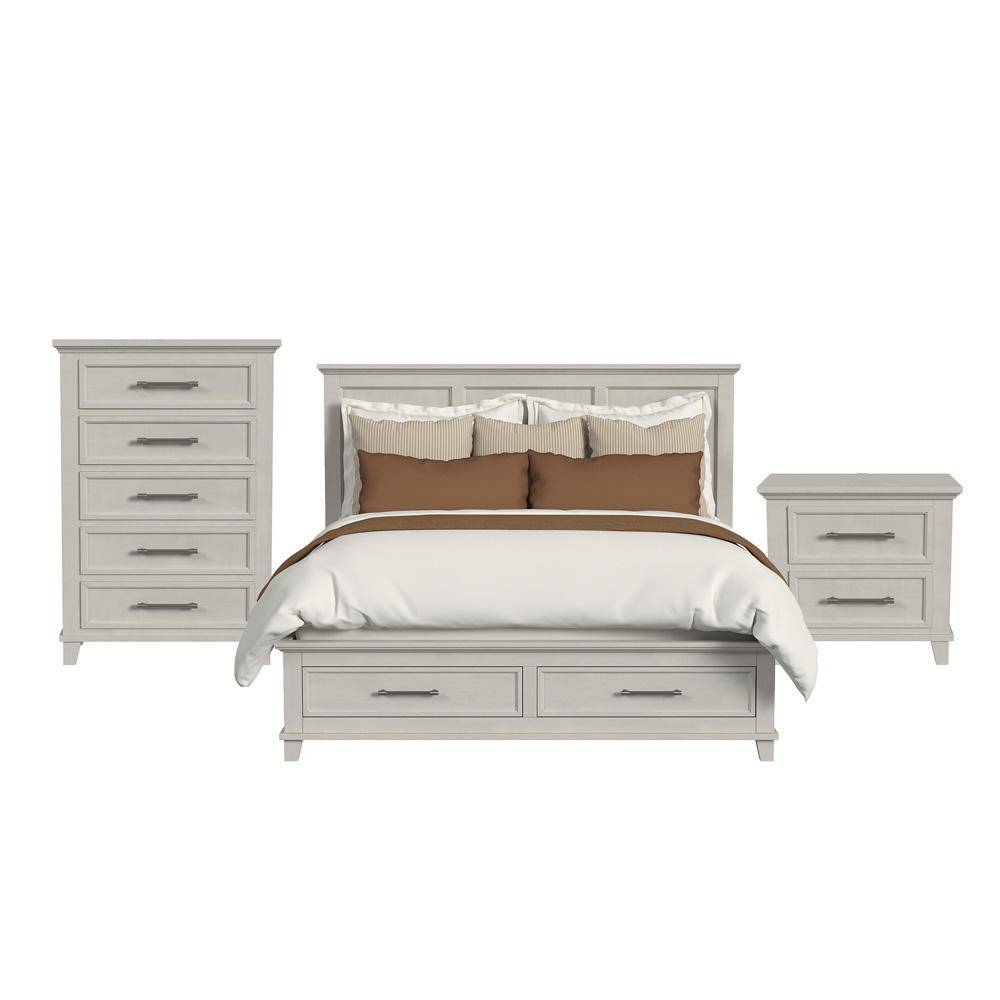 Picket House Furnishings -  Henrik King Storage 3PC Bedroom Set in Ivory - B-13030-7-KSB-3PC veiw 1