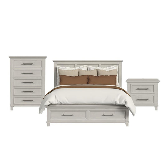 Picket House Furnishings -  Henrik King Storage 3PC Bedroom Set in Ivory - B-13030-7-KSB-3PC veiw 1