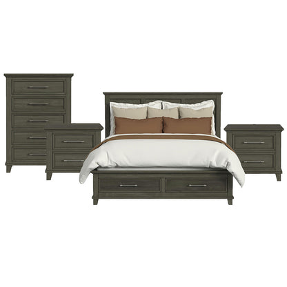 Picket House Furnishings - Henrik King Storage 4PC Bedroom Set in Grey - B-13030-3-KSB-NSCH view 1