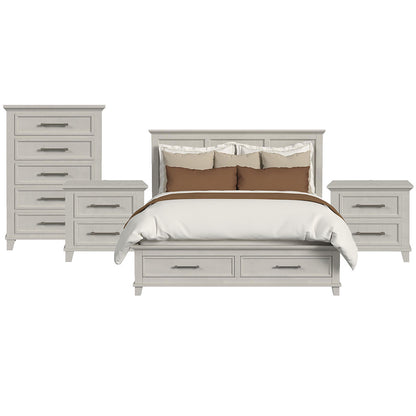 Picket House Furnishings - Henrik King Storage 4PC Bedroom Set in Ivory - B-13030-7-KSB-NSCH view 1