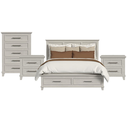 Picket House Furnishings - Henrik King Storage 4PC Bedroom Set in Ivory - B-13030-7-KSB-NSCH view 1