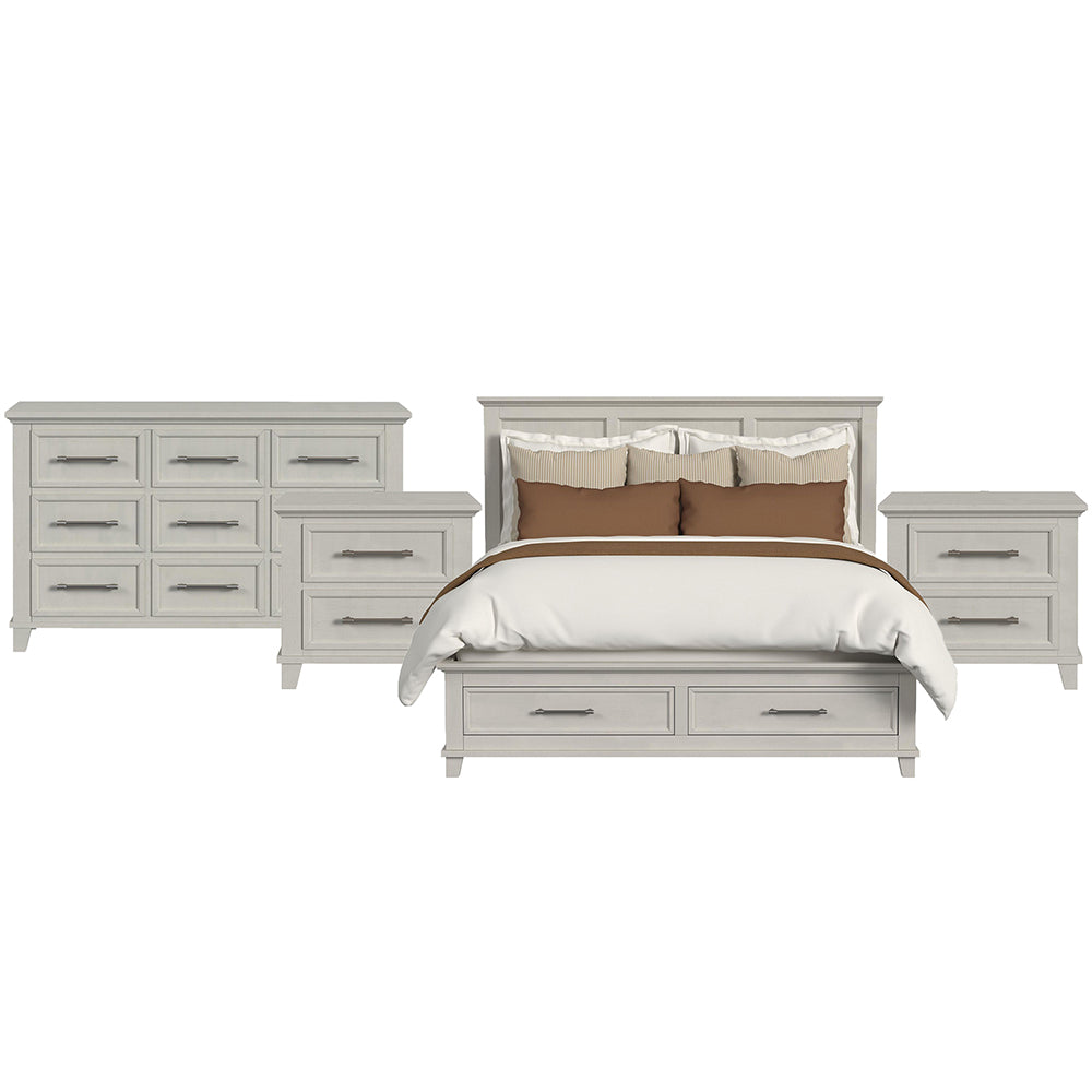 Picket House Furnishings - Henrik King Storage 4PC Bedroom Set in Ivory - B-13030-7-KSB-NSDR view 1