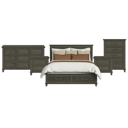 Picket House Furnishings - Henrik King Storage 5PC Bedroom Set in Grey - B-13030-3-KSB-NSDRC view 1