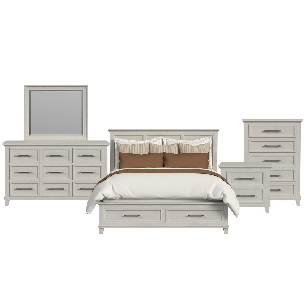 Picket House Furnishings -  Henrik King Storage 5PC Bedroom Set in Ivory - B-13030-7-KSB-5PC veiw 1