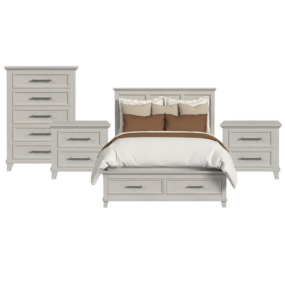 Picket House Furnishings - Henrik Queen Storage 4PC Bedroom Set in Ivory - B-13030-7-QSB-NSCH view 1