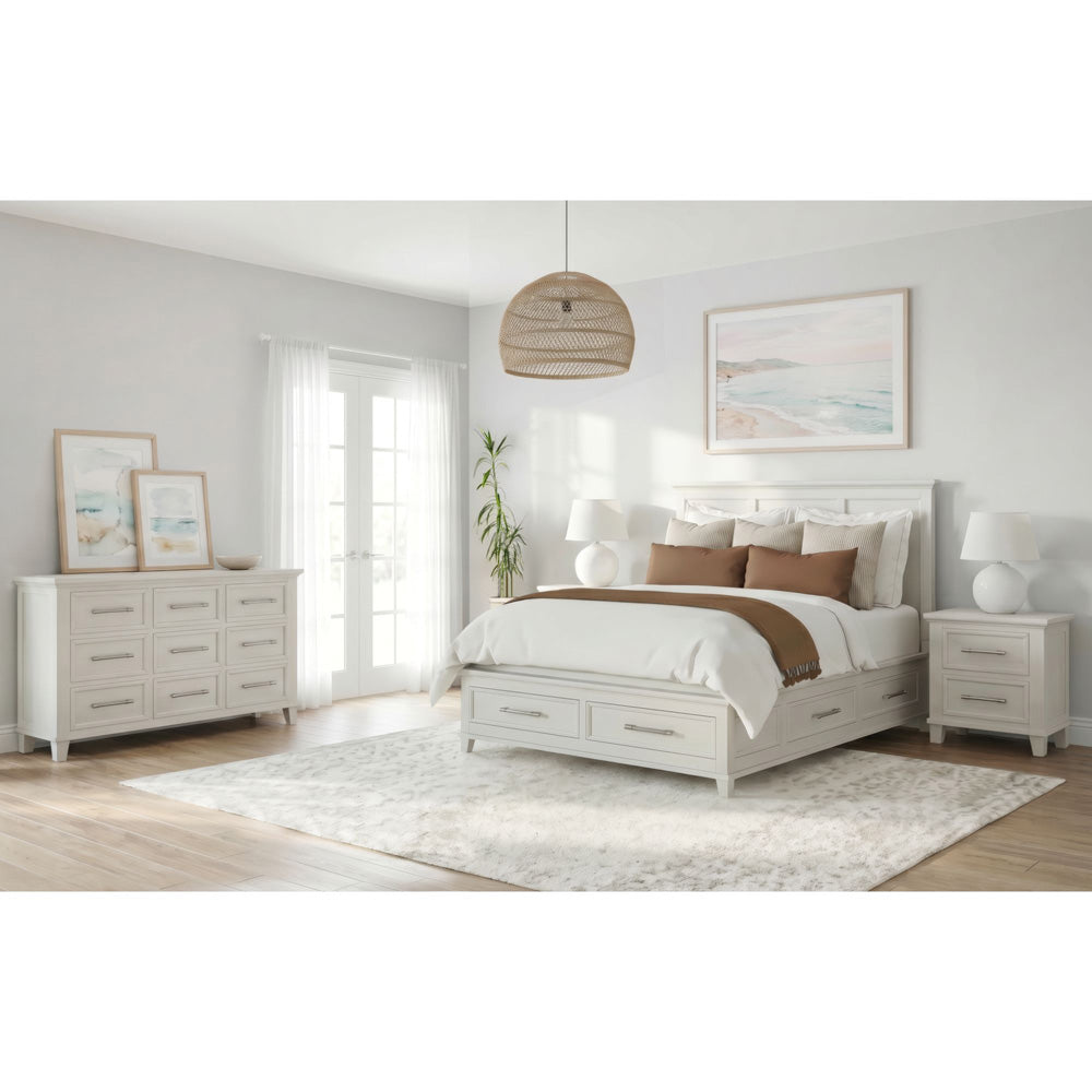 Picket House Furnishings - Henrik Queen Storage 4PC Bedroom Set in Ivory - B-13030-7-QSB-NSDR view 3