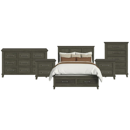 Picket House Furnishings - Henrik Queen Storage 5PC Bedroom Set in Grey - B-13030-3-QSB-NSDRC view 1