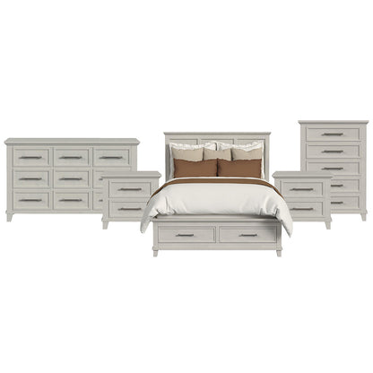 Picket House Furnishings - Henrik Queen Storage 5PC Bedroom Set in Ivory - B-13030-7-QSB-NSDRC view 1