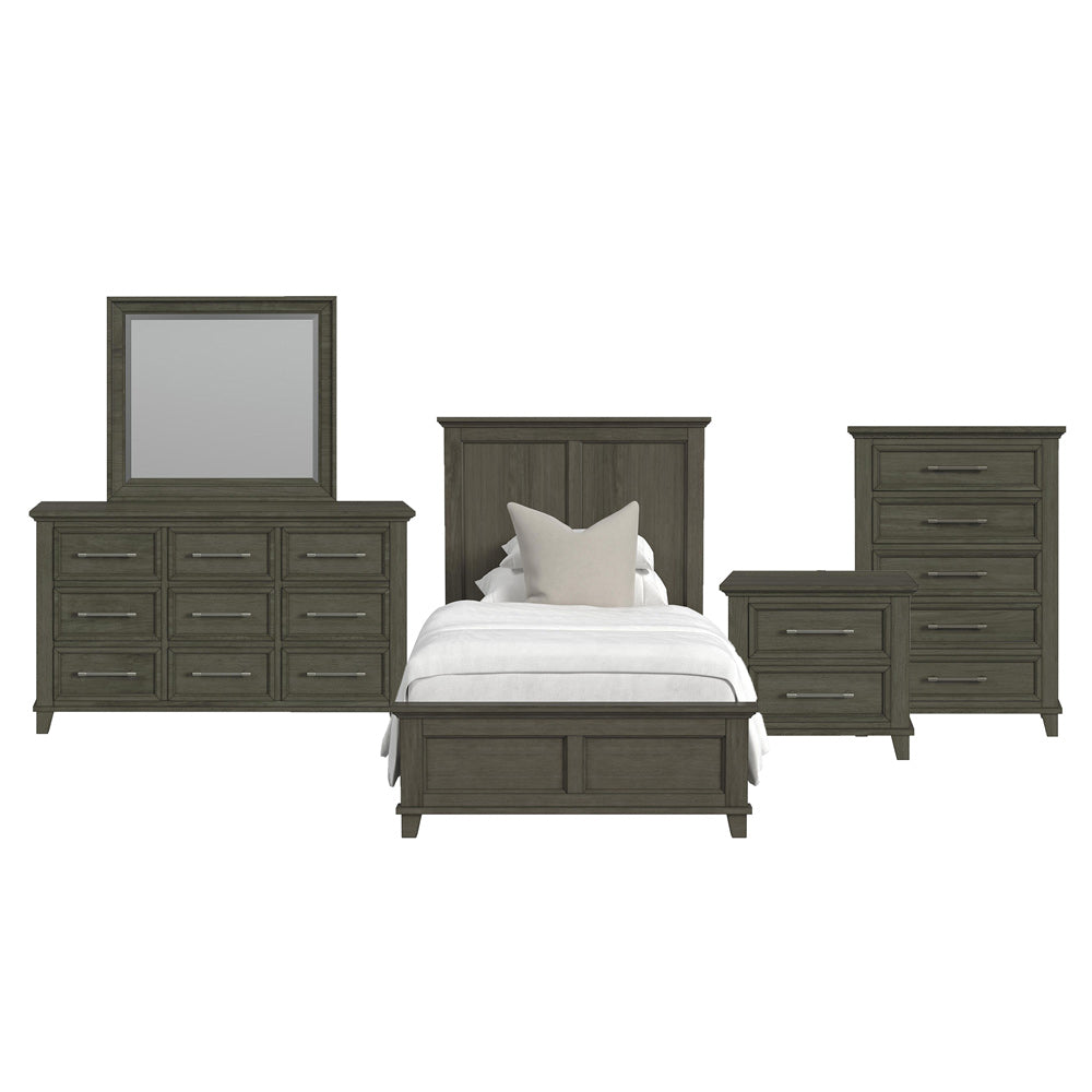 Picket House Furnishings - Henrik Twin Panel 5PC Bedroom Set in Grey - B-13030-3-TB-5PC view 1