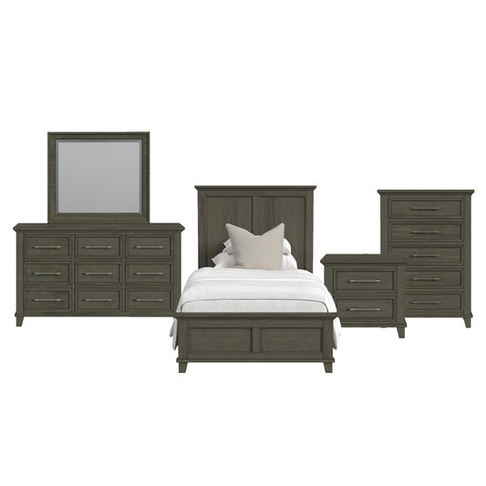 Picket House Furnishings - Henrik Twin Panel 5PC Bedroom Set in Grey - B-13030-3-TB-5PC view 1
