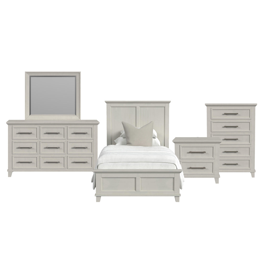 Picket House Furnishings - Henrik Twin Panel 5PC Bedroom Set in Ivory - B-13030-7-TB-5PC view 1