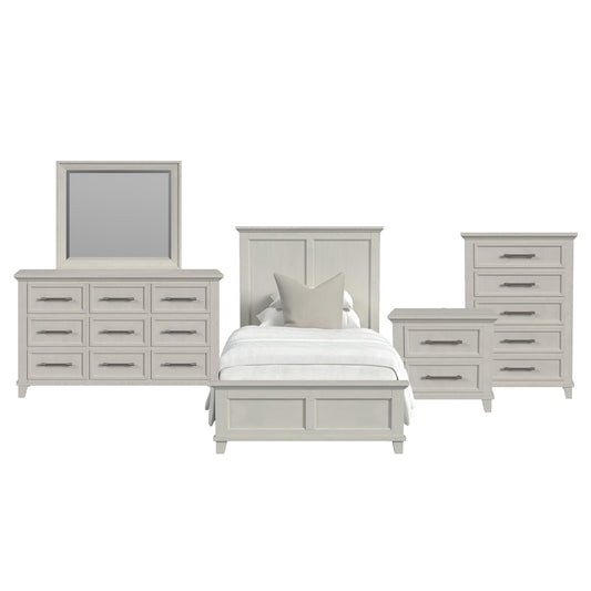 Picket House Furnishings - Henrik Twin Panel 5PC Bedroom Set in Ivory - B-13030-7-TB-5PC view 1
