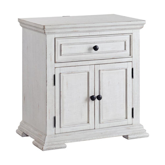 Picket House Furnishings - Hera 1-Drawer Nightstand with USB in Rustic White - B-15720-7-NS veiw 1