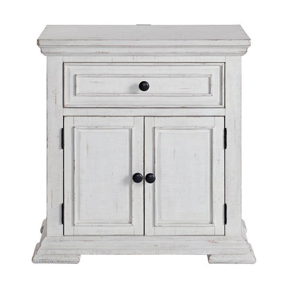 Picket House Furnishings - Hera 1-Drawer Nightstand with USB in Rustic White - B-15720-7-NS veiw 2