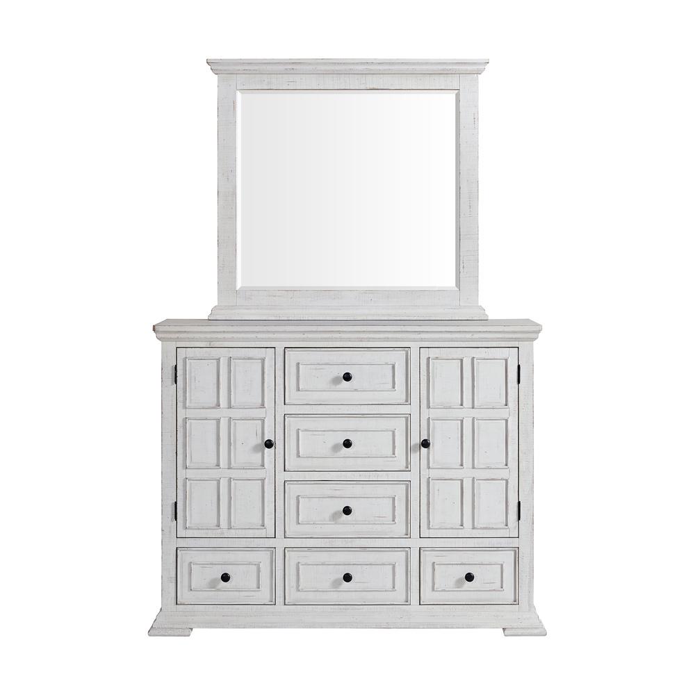 Picket House Furnishings - Hera Dresser and Mirror Set in Rustic White - B-15720-7-DRMR veiw 2