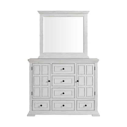 Picket House Furnishings - Hera Dresser and Mirror Set in Rustic White - B-15720-7-DRMR veiw 2