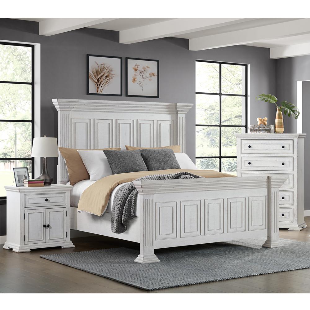 Picket House Furnishings - Hera King Panel 3PC Bedroom Set in Rustic White - B-15720-7-KB-3PC veiw 1