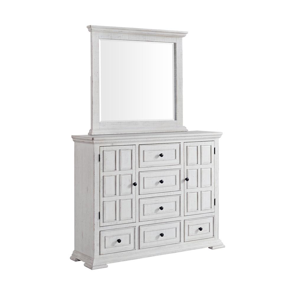 Picket House Furnishings - Hera King Panel 5PC Bedroom Set in Rustic White - B-15720-7-KB-5PC veiw 2