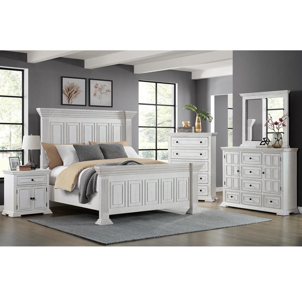 Picket House Furnishings - Hera Queen Panel 5PC Bedroom Set in Rustic White - B-15720-7-QB-5PC veiw 1
