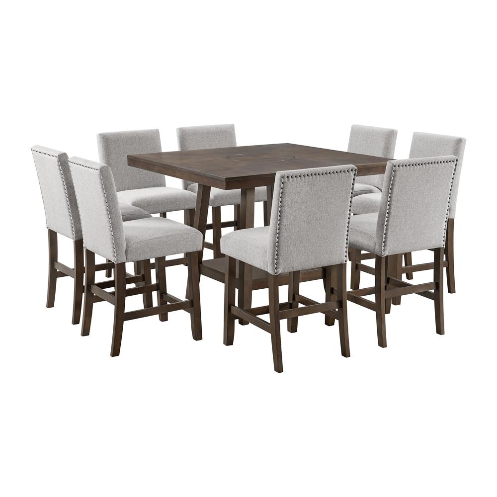 Picket House Furnishings -  Hester 9PC Counter Height Dining Set in Brown-Table and Eight Chairs - D-7670-5-CT-9PC veiw 1