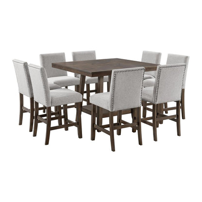 Picket House Furnishings -  Hester 9PC Counter Height Dining Set in Brown-Table and Eight Chairs - D-7670-5-CT-9PC veiw 1