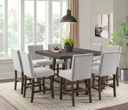 Picket House Furnishings -  Hester 9PC Counter Height Dining Set in Brown-Table and Eight Chairs - D-7670-5-CT-9PC veiw 4