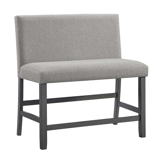 Picket House Furnishings - Hester Counter Bench with Upholstered Back and Grey Fabric in Grey - D-7670-3-CBN2 veiw 1