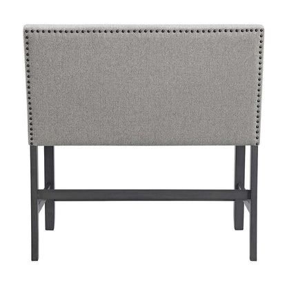 Picket House Furnishings - Hester Counter Bench with Upholstered Back and Grey Fabric in Grey - D-7670-3-CBN2 veiw 3