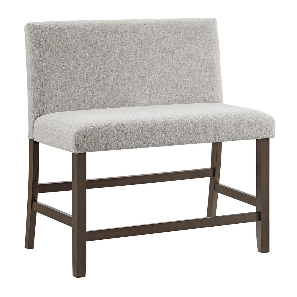 Picket House Furnishings -  Hester Counter Bench with Upholstered Back and Grey Fabric in Brown - D-7670-5-CBN2 veiw 1