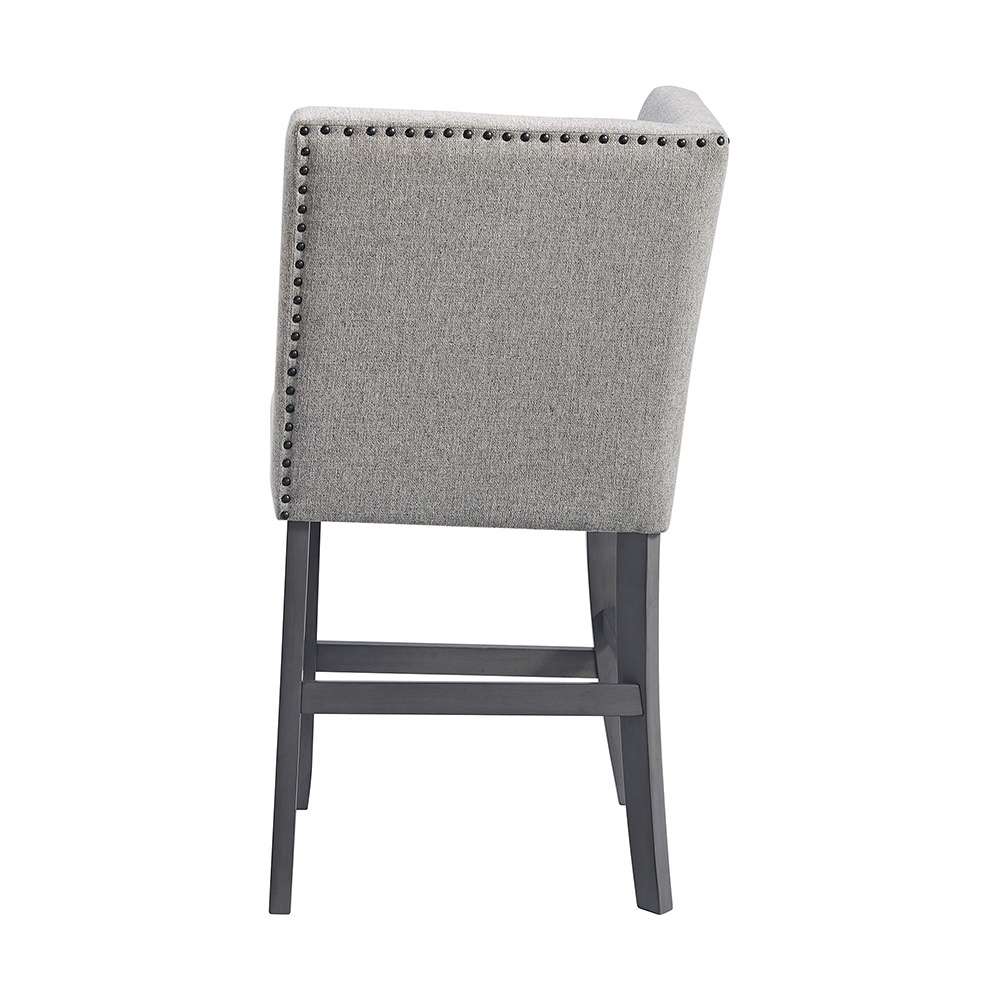 Picket House Furnishings - Hester Counter Corner Bench with Upholstered Back and Grey Fabric in Grey - D-7670-3-CCBN veiw 3