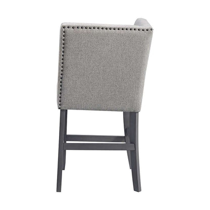 Picket House Furnishings - Hester Counter Corner Bench with Upholstered Back and Grey Fabric in Grey - D-7670-3-CCBN veiw 3