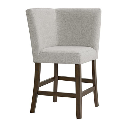 Picket House Furnishings -  Hester Counter Corner Bench with Upholstered Back and Grey Fabric in Brown - D-7670-5-CCBN veiw 1