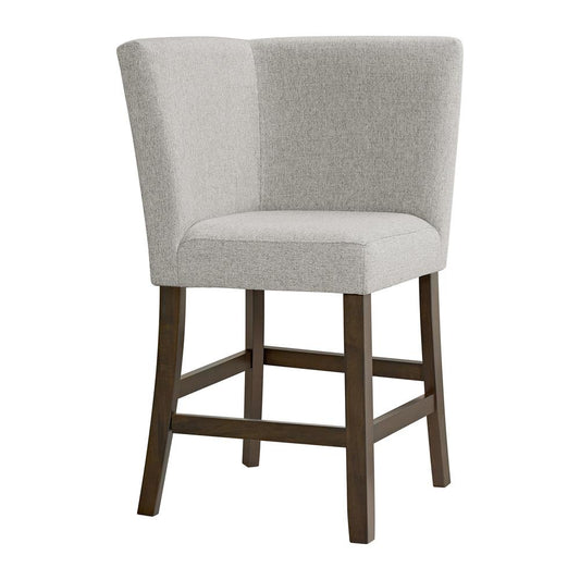 Picket House Furnishings -  Hester Counter Corner Bench with Upholstered Back and Grey Fabric in Brown - D-7670-5-CCBN veiw 1