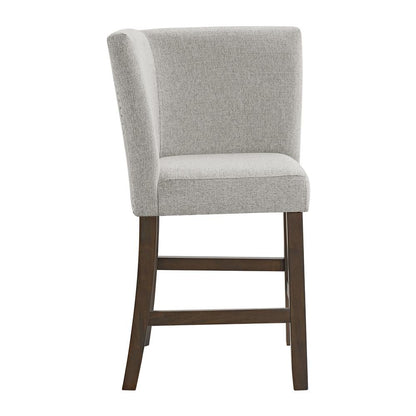 Picket House Furnishings -  Hester Counter Corner Bench with Upholstered Back and Grey Fabric in Brown - D-7670-5-CCBN veiw 2