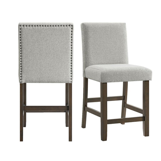 Picket House Furnishings -  Hester Counter Side Chair with Grey Fabric in Brown (2 Per Carton) - D-7670-5-CSC veiw 1