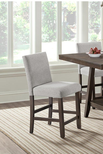 Picket House Furnishings -  Hester Counter Side Chair with Grey Fabric in Brown (2 Per Carton) - D-7670-5-CSC veiw 5