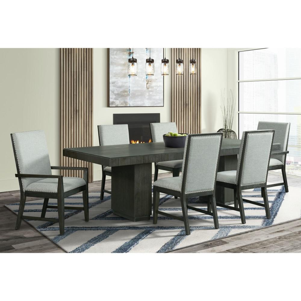 Picket House Furnishings - Holden 7PC Standard Height Dining Set-Table, Four Side Chairs & Two Arm Chairs in Gray - DDV100DT7PC veiw 1