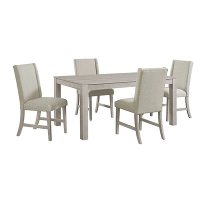 Picket House Furnishings - Holmes 5PC Standard Height Dining Set in White-Rectangular Table and Four Chairs - D-6460-3-DT-5PC veiw 1