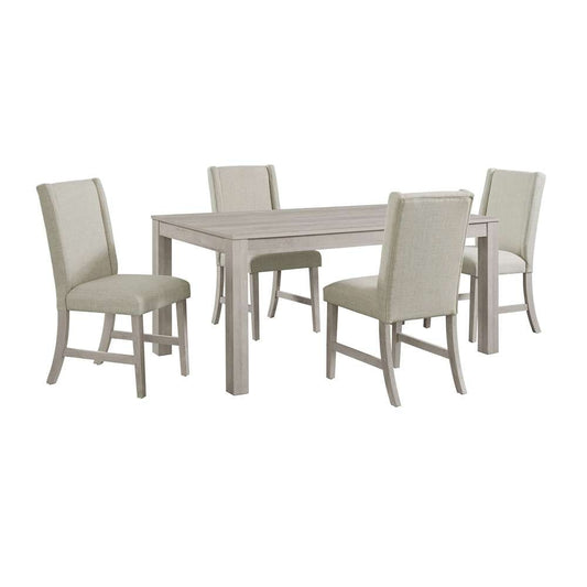 Picket House Furnishings - Holmes 5PC Standard Height Dining Set in White-Rectangular Table and Four Chairs - D-6460-3-DT-5PC veiw 1
