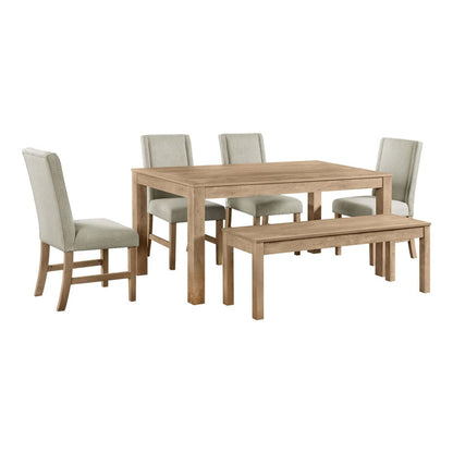 Picket House Furnishings -  Holmes 6PC Standard Height Dining Set in Brown-Table, Four Chairs & Bench - D-6460-5-DT-6PC view 1