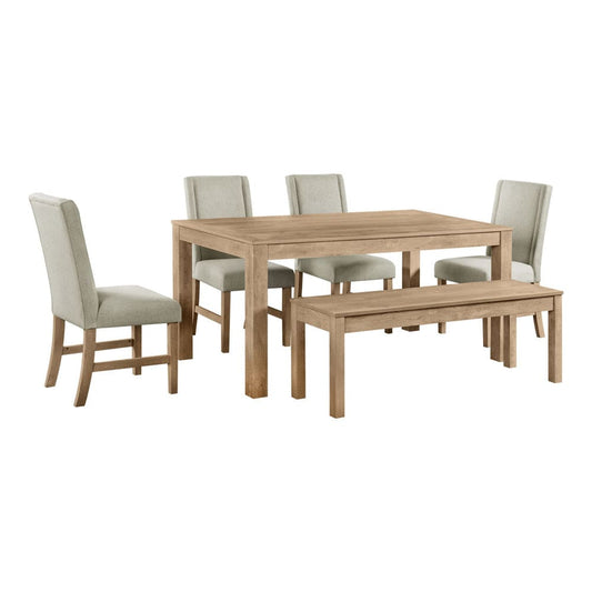 Picket House Furnishings -  Holmes 6PC Standard Height Dining Set in Brown-Table, Four Chairs & Bench - D-6460-5-DT-6PC view 1