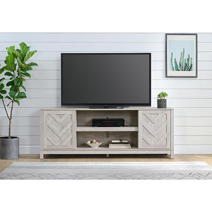 Picket House Furnishings - Holmes 70in TV Stand with Sliding Door in White - LA-6460-3-TV2 veiw 1